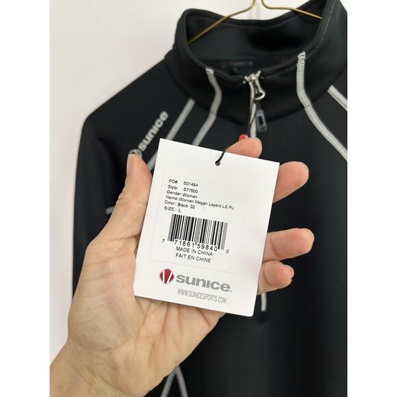 Sunice Women's Pullovwer 1/4 Zip Layer Technical SPF Black Sport Megan Black LG - Picture 2 of 10